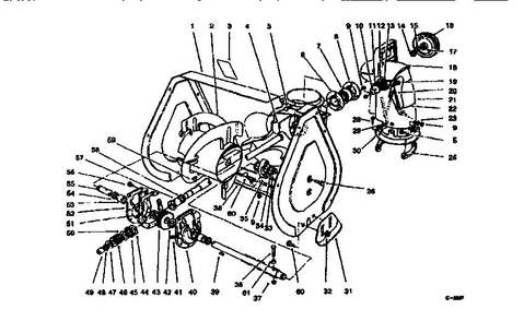 Auger Assembly 2 Diagram and Parts List for 522R 28230-7900001 & UP Lawn Boy Snow Blower